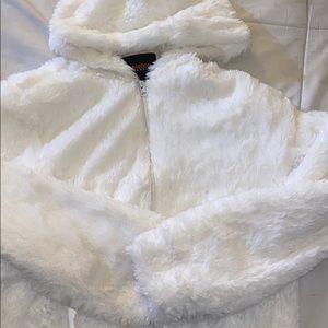 White fuzzy jacket